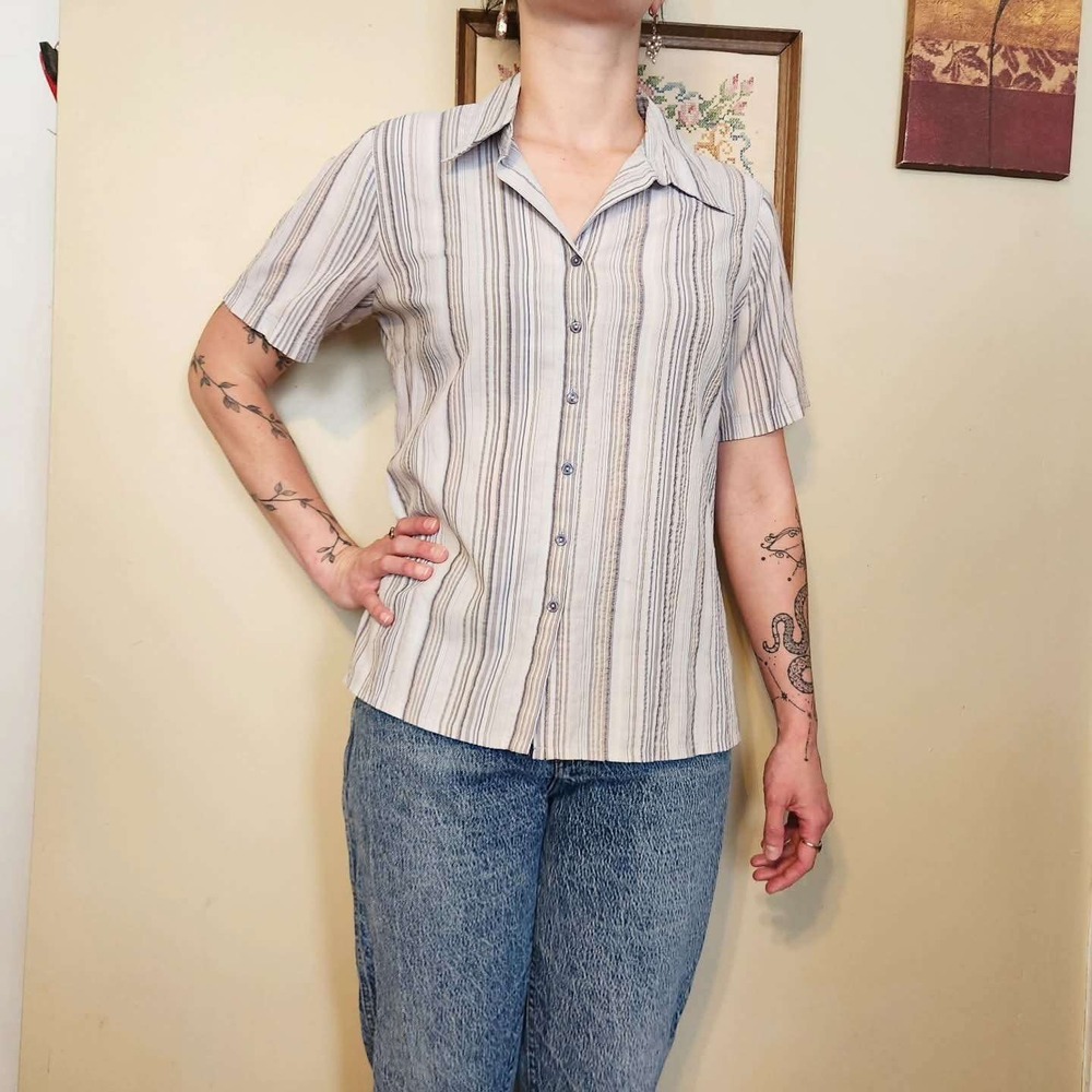 Vintage 1980s Miller Striped Button-up Shirt